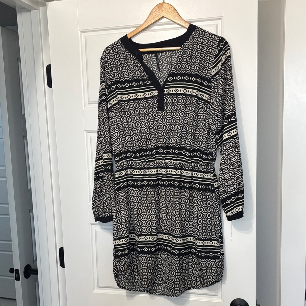Peppermint Black and White Patterned Dress